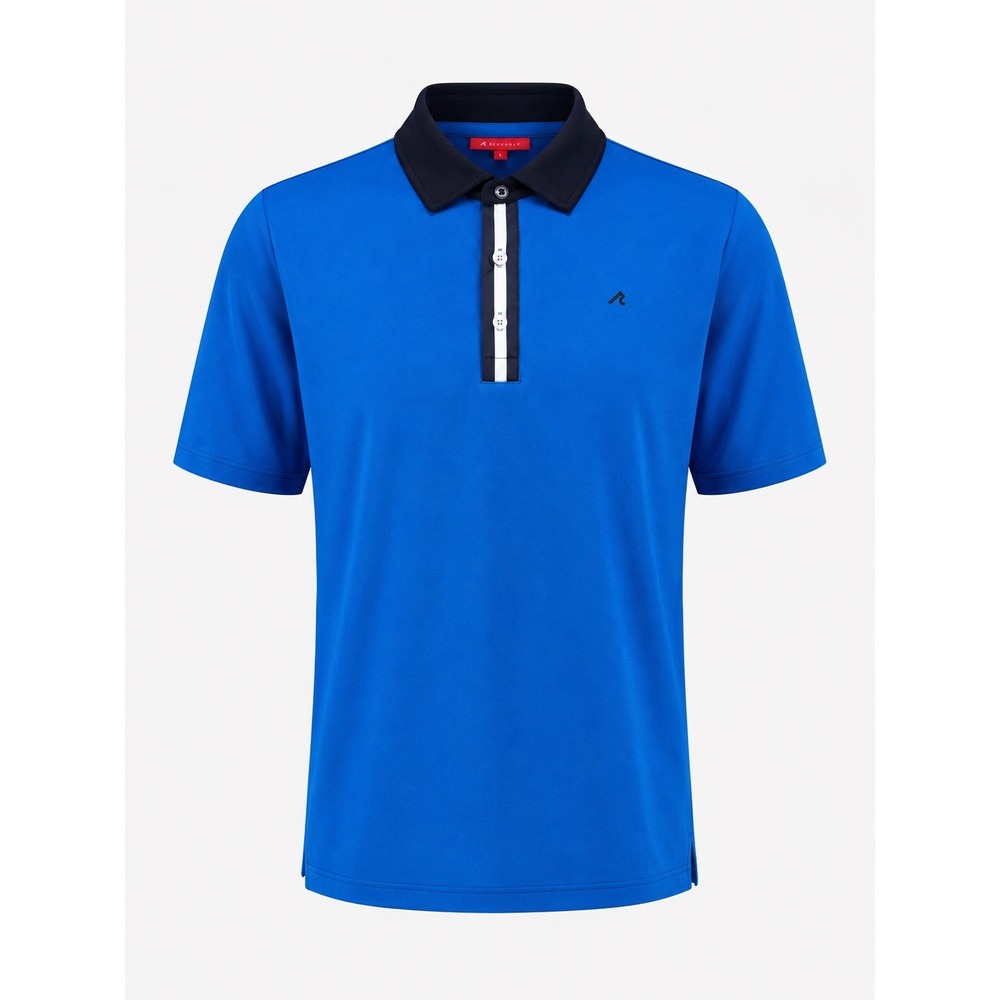 Redvanly Mens Athletic Luxury Golf Polo Shirt Blue Navy Stripe Large NWT $110